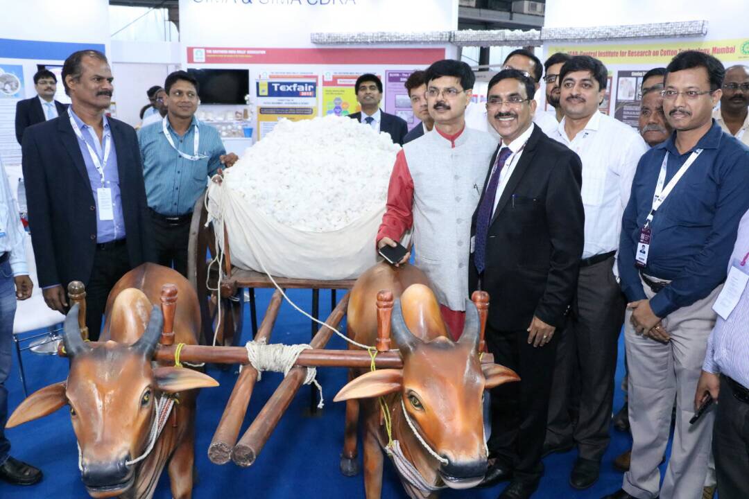 Honourable Secretary Shri Anant Kumar Singh, IAS, Ministry Of Textile, GOI and Shri P. C. Vaish, Chairman and Managing Director, NTCL in NTC stall during Mega Event Textiles India 2017.